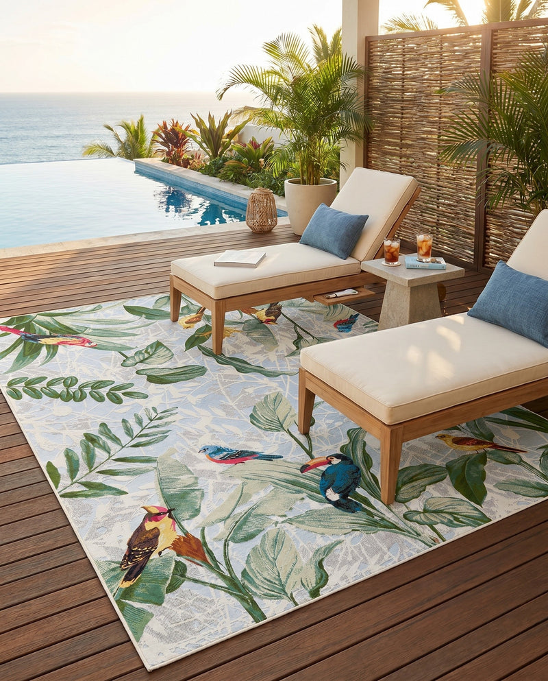 Seaside Blooms Collection Area Rug -  Tropic Rectangle Multi  lifestyle 13