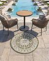Tribal Terrace Treasures Collection Area Rug -  Incan Isle (Green) Round Green  lifestyle 55