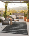 Urban Terrace Collection Area Rug -  Brooklyn Rectangle Black and White  lifestyle 45