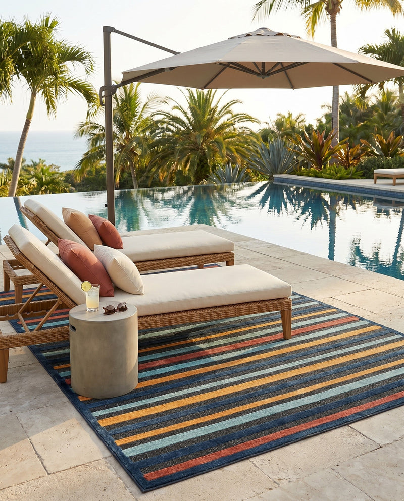 Caribbean Terrace Collection Area Rug -  Martinique Rectangle Charcoal  lifestyle 20