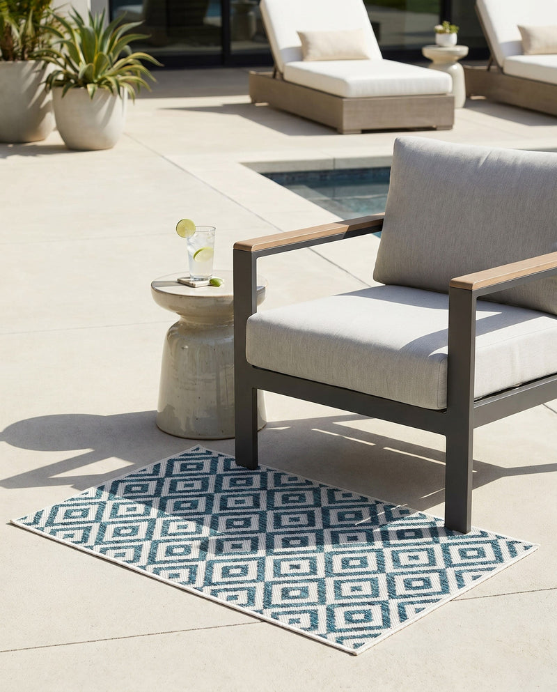 Urban Oasis Rugs Collection Area Rug -  Rooftop (Teal) Rectangle Teal  lifestyle 4