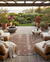 Desert Nomad Terrace Collection Area Rug - Sahara (Brown) Round Brown  lifestyle 46