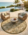 Seaside Blooms Collection Area Rug -  Verdant Round Green  lifestyle 39