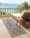 Sustainable Strands Indoor-Outdoor Oasis Collection Area Rug -  Sandbar (Black and White) Runner Black and White  lifestyle 50