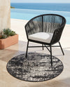 Urban Terrace Collection Area Rug -  Midtown Round Black and White  lifestyle 15