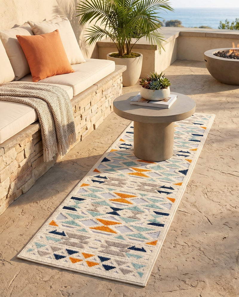 Bahama Breeze Outdoor Collection Area Rug -  Andros Runner Gray  lifestyle 71