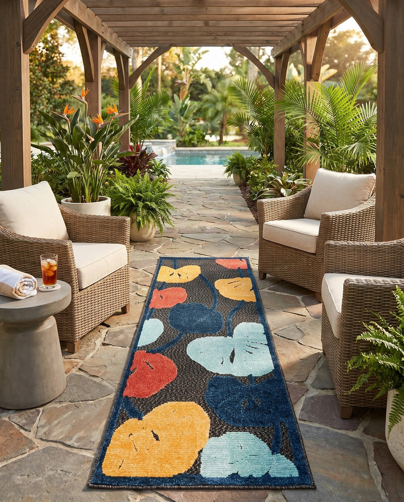 Caribbean Terrace Collection Area Rug -  Grenada Runner Charcoal  lifestyle 86