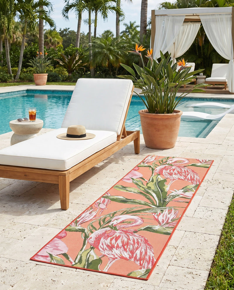 Seaside Blooms Collection Area Rug -  Kyoto Runner Coral  lifestyle 19