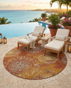 Urban Terrace Collection Area Rug -  Veranda Round Rust Red  lifestyle 48