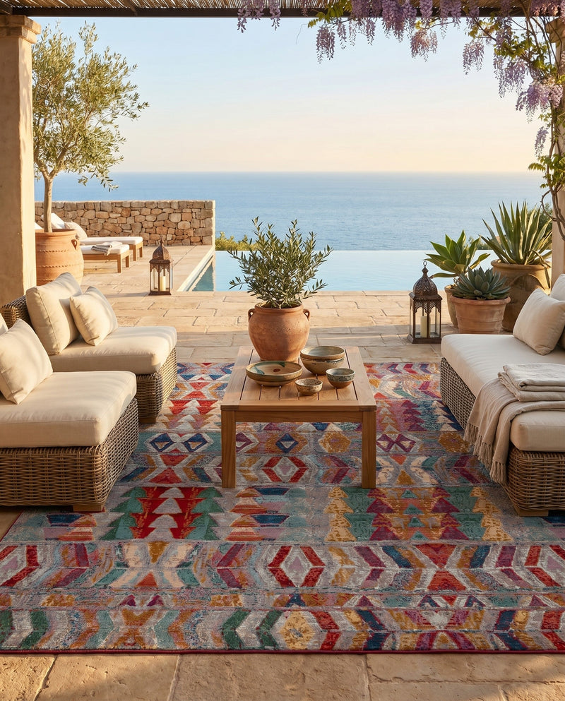 Urban Terrace Collection Area Rug -  Arcade Rectangle Multi  lifestyle 10