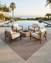 Seaside Stripes Collection Area Rug -  Boardwalk (Natural) Square Natural  lifestyle 79