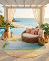 Seaside Haven Rugs Collection Area Rug -  Tides Round Multi  lifestyle 22