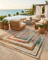 Outdoor Marrakesh Collection Area Rug -  Ouarzazate Rectangle Multi Beige  lifestyle 21
