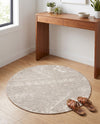 Desert Nomad Terrace Collection Area Rug - Sahara (Gray) Round Gray  lifestyle 60