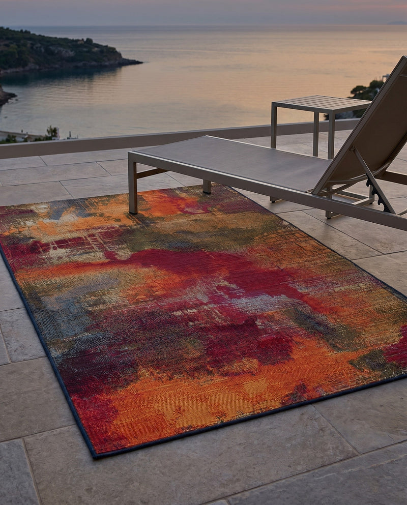 Urban Terrace Collection Area Rug -  Atrium Rectangle Multi  lifestyle 27