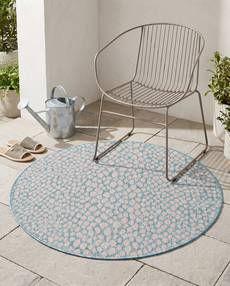 Urban Oasis Rugs Collection Area Rug -  Terrace (Pink and Aqua) Round Pink and Aqua  lifestyle 64