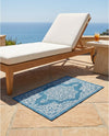 Patio Heritage Collection Area Rug -  Charleston (Teal) Rectangle Teal  lifestyle 25