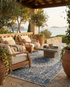 Patio Heritage Collection Area Rug -  Lafayette (Blue) Rectangle Blue  lifestyle 16