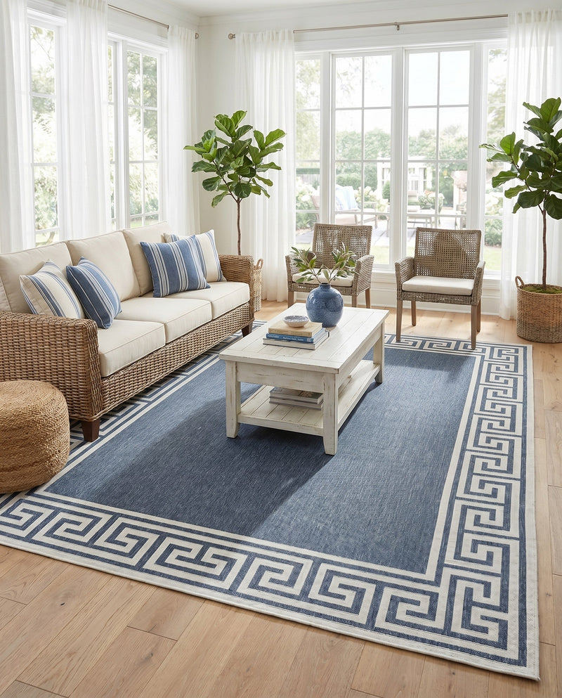 Seaside Haven Rugs Collection Area Rug -  Marina Rectangle Navy Blue  lifestyle 18