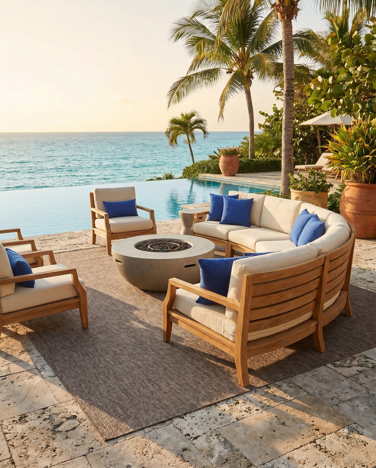 Seaside Serenity Collection Area Rug - Veranda (Light Brown) Rectangle Light Brown  lifestyle 22