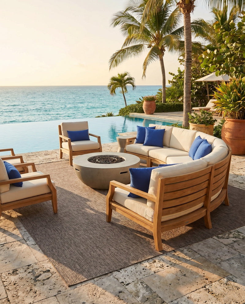 Seaside Serenity Collection Area Rug - Veranda (Light Brown) Rectangle Light Brown  lifestyle 22