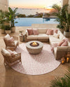 Savannah Escape Collection Area Rug -  Amazon (Pink Ivory) Round Pink Ivory  lifestyle 30