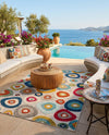 Outdoor Marrakesh Collection Area Rug -  Chefchaouen Rectangle Multi Beige  lifestyle 46