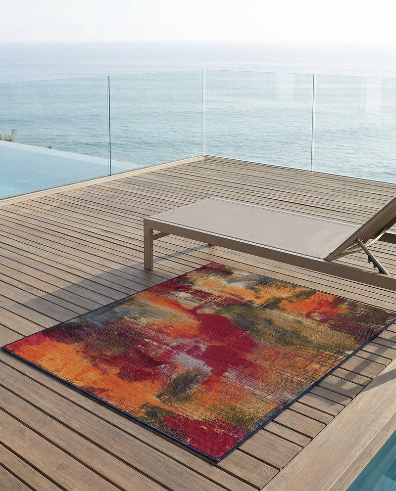 Urban Terrace Collection Area Rug -  Atrium Rectangle Multi  lifestyle 28