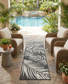 Seaside Blooms Collection Area Rug - Verdure (Charcoal) Runner Charcoal  lifestyle 59