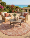 Patio Heritage Collection Area Rug -  Augusta (Rust Red) Round Rust Red  lifestyle 44