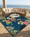 Seaside Blooms Collection Area Rug -  Leaf Square Multi  lifestyle 34