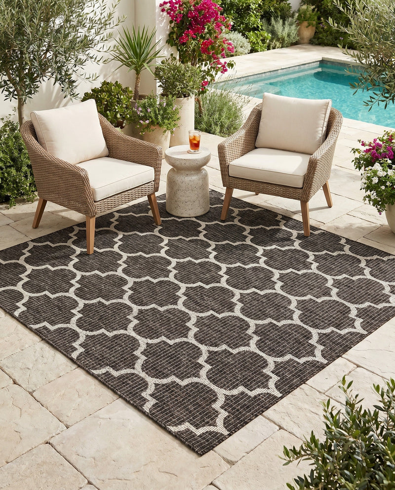 Savannah Pergola Collection Area Rug - Arbor (Black) Square Black  lifestyle 86