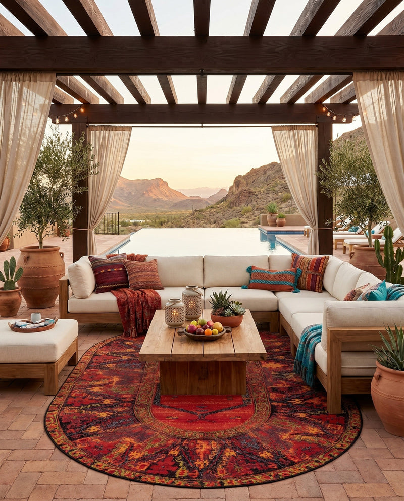 Safari Escape Rugs Collection Area Rug - Serengeti Oval Multi  lifestyle 84