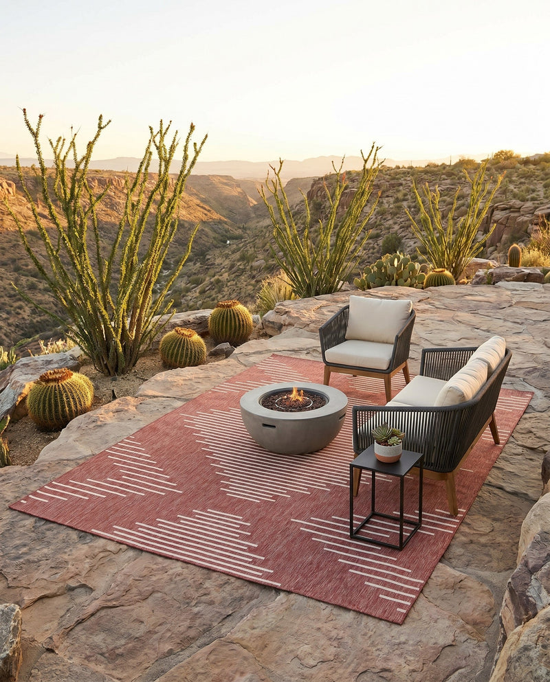 Urban Terrace Collection Area Rug -  Chelsea (Rust Red) Rectangle Rust Red  lifestyle 6