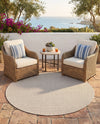 Seaside Serenity Collection Area Rug - Veranda (Light Gray) Round Light Gray  lifestyle 42