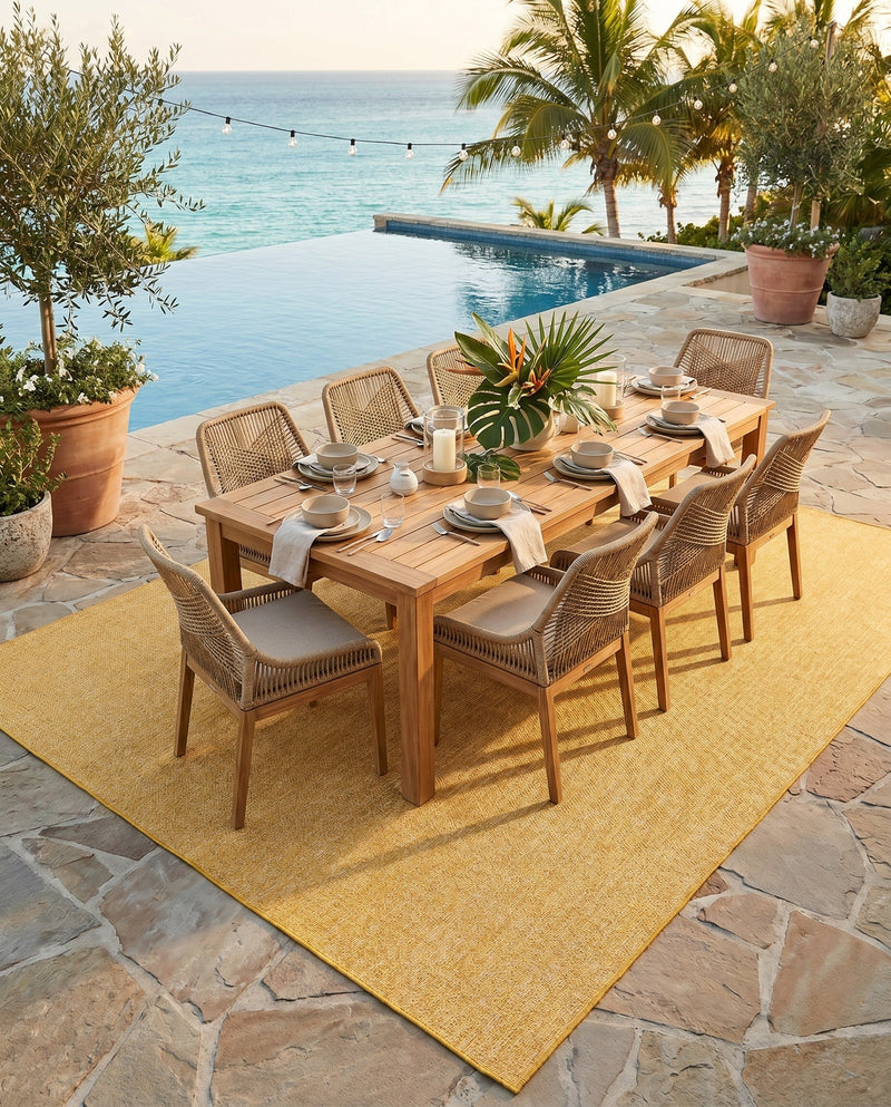 Seaside Serenity Collection Area Rug - Veranda (Corn Harvest Yellow) Rectangle Corn Harvest Yellow  lifestyle 6