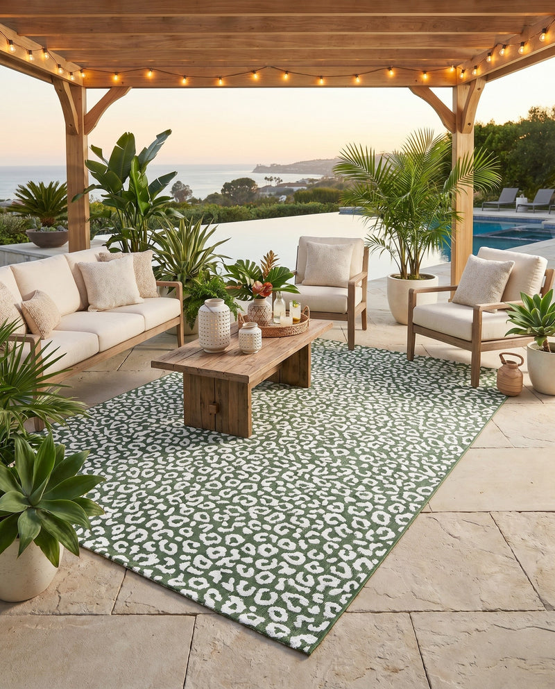 Savannah Escape Collection Area Rug -  Amazon (Green Blue) Rectangle Green Blue  lifestyle 9
