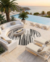Urban Terrace Collection Area Rug -  Riverside Round Black and White  lifestyle 51