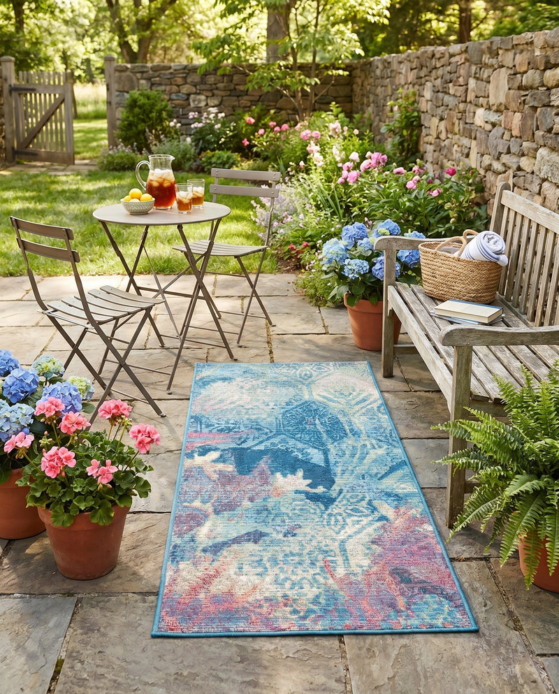 Seaside Haven Rugs Collection Area Rug - Marina Runner Multi  lifestyle 28