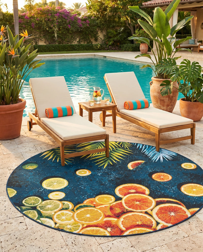 Seaside Haven Rugs Collection Area Rug -  Dunes Round Multi  lifestyle 72
