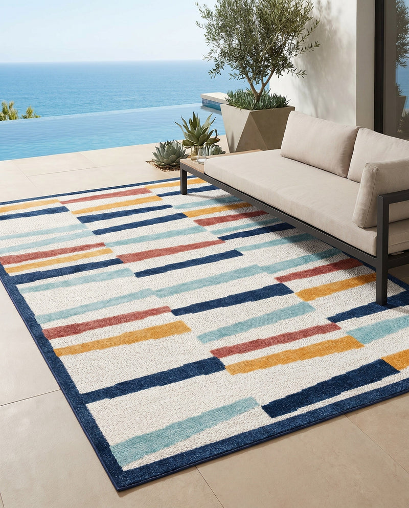 Caribbean Terrace Collection Area Rug -  Jamaica Rectangle Ivory  lifestyle 9