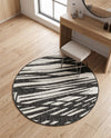 Urban Terrace Collection Area Rug -  Queens Round Black and White  lifestyle 40