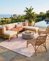 Desert Nomad Terrace Collection Area Rug - Sahara (Pink) Rectangle Pink  lifestyle 26