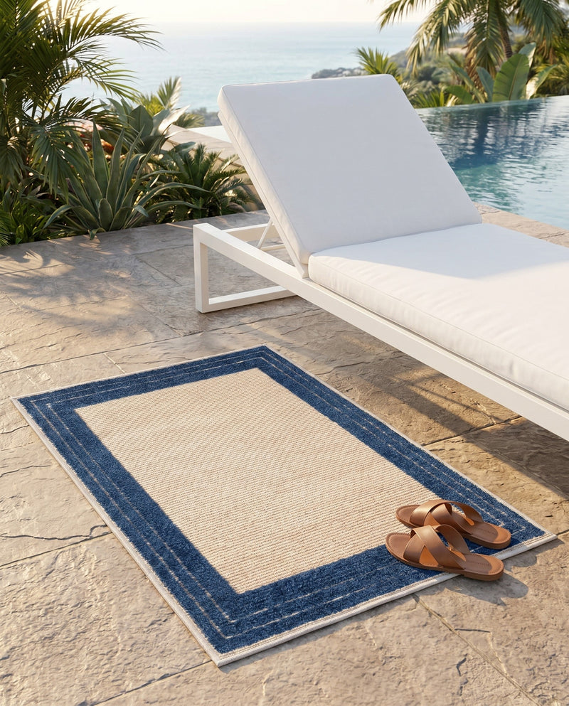 Bahama Breeze Outdoor Collection Area Rug -  Abaco Rectangle Beige  lifestyle 79