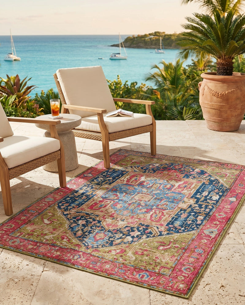 Patio Heritage Collection Area Rug -  Sanctuary Rectangle Multi  lifestyle 39