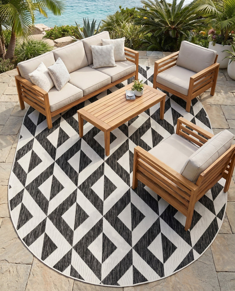 Urban Oasis Rugs Collection Area Rug -  Highrise (Charcoal Gray) Oval Charcoal Gray  lifestyle 81