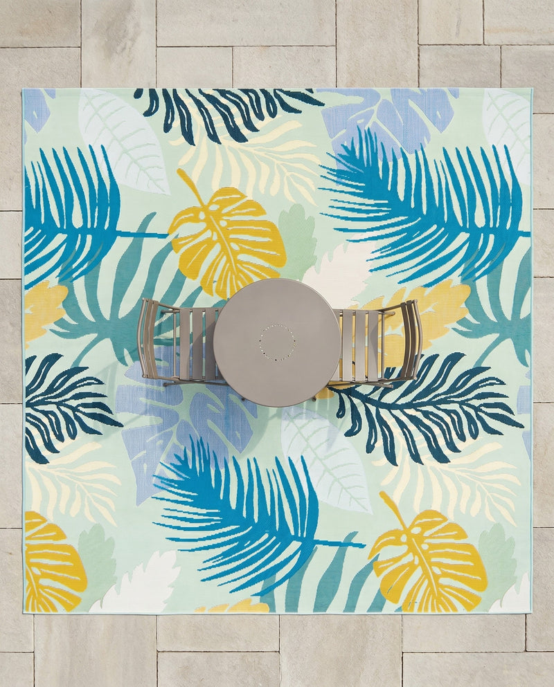 Seaside Blooms Collection Area Rug -  Sunkiss Square Multi  lifestyle 46