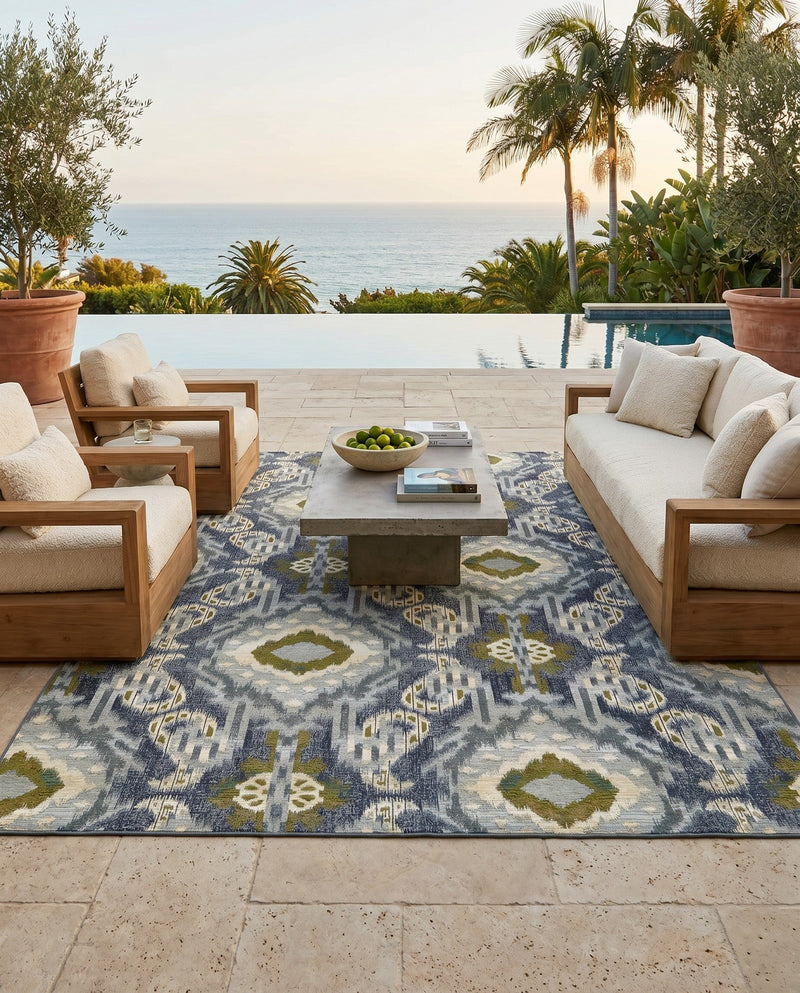 Urban Terrace Collection Area Rug -  Vista Rectangle Blue  lifestyle 11