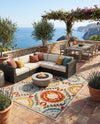 Outdoor Marrakesh Collection Area Rug -  Asilah Rectangle Ivory Beige  lifestyle 19