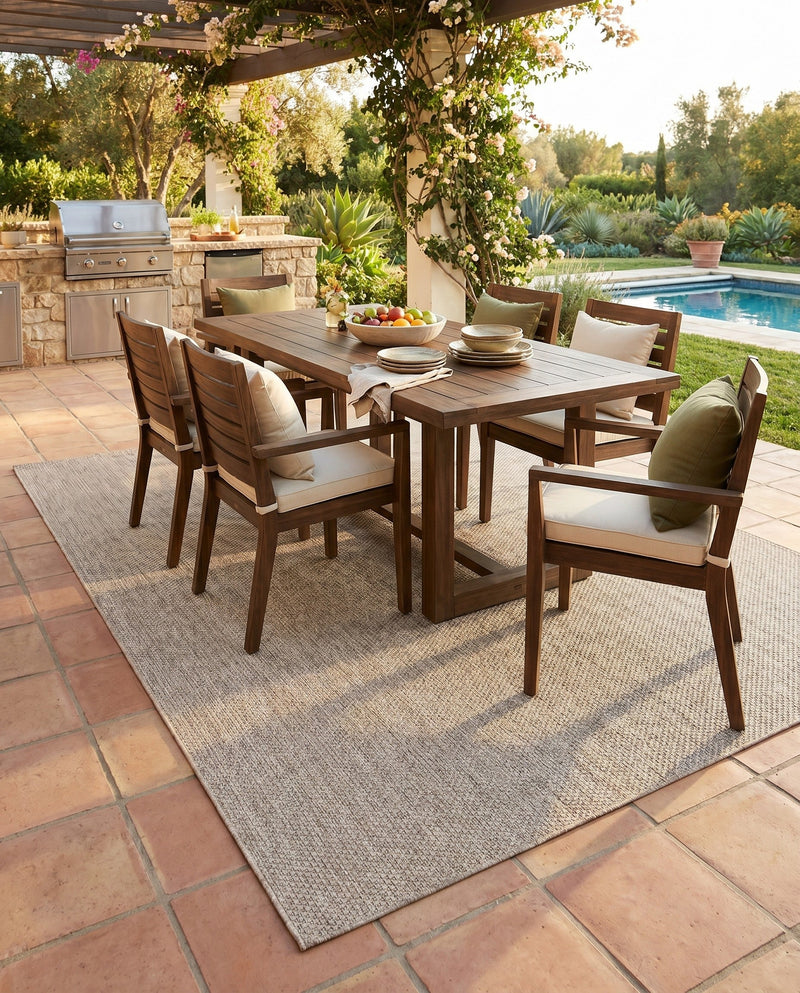 Seaside Serenity Collection Area Rug - Veranda (Beige) Rectangle Beige  lifestyle 37